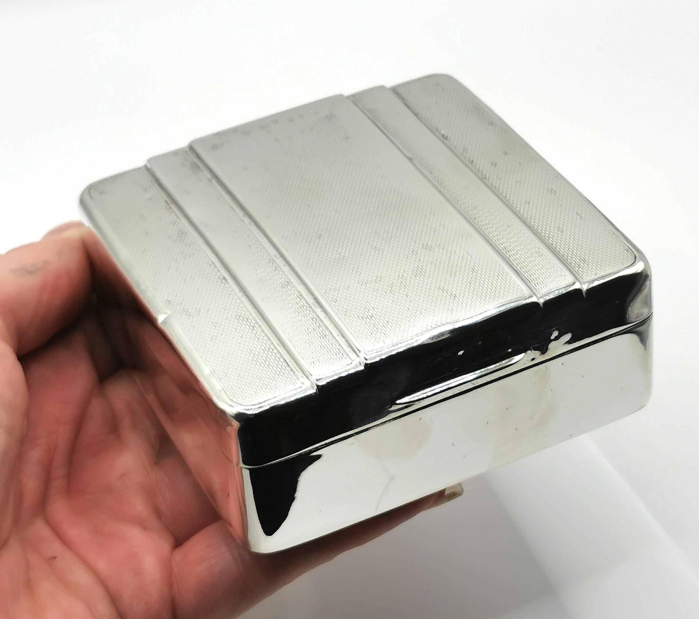 Vintage Art Deco Sterling Silver Cigarette Box  7