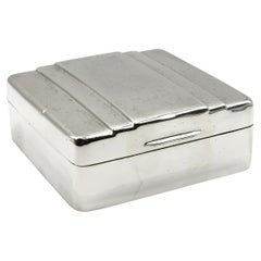 Antique Art Deco Sterling Silver Cigarette Box 
