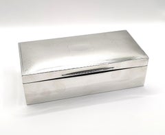 Vintage Art Deco Sterling Silver Cigarette Box, Large