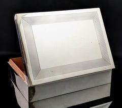 Vintage Art Deco sterling silver cigarette box, large, theatre