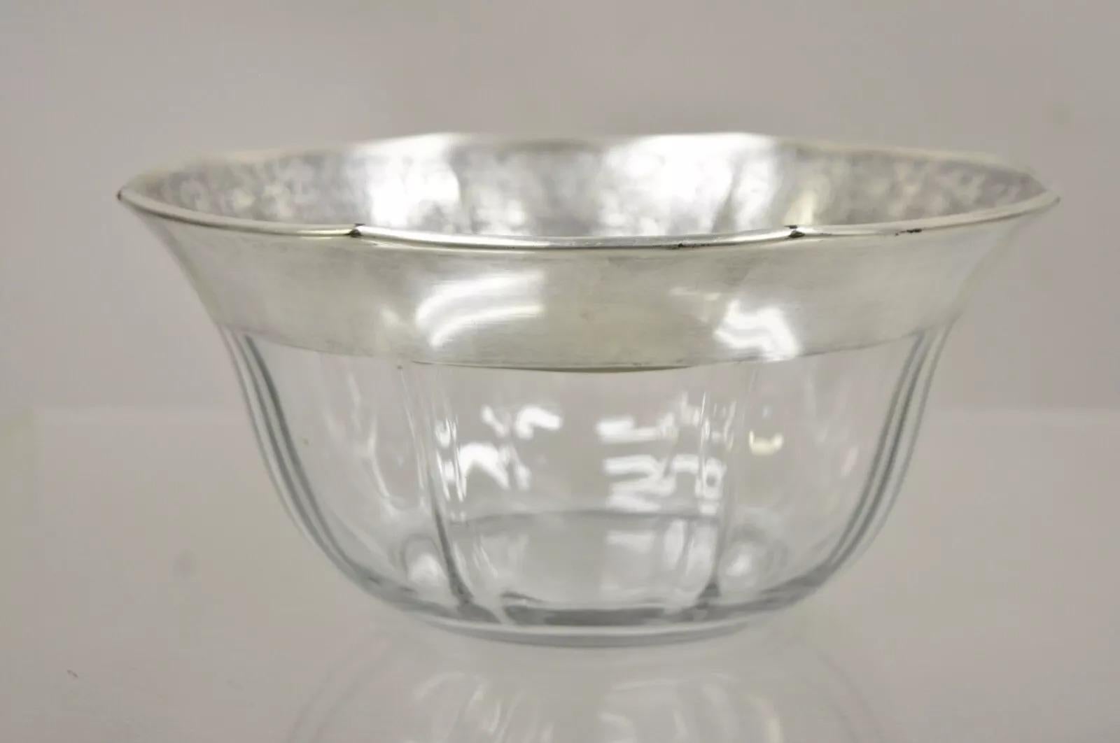 Vintage Art Deco Sterling Silver Overlay Figural Dutch Country Scenes Glass Bowl (ciotola in vetro) in vendita 4