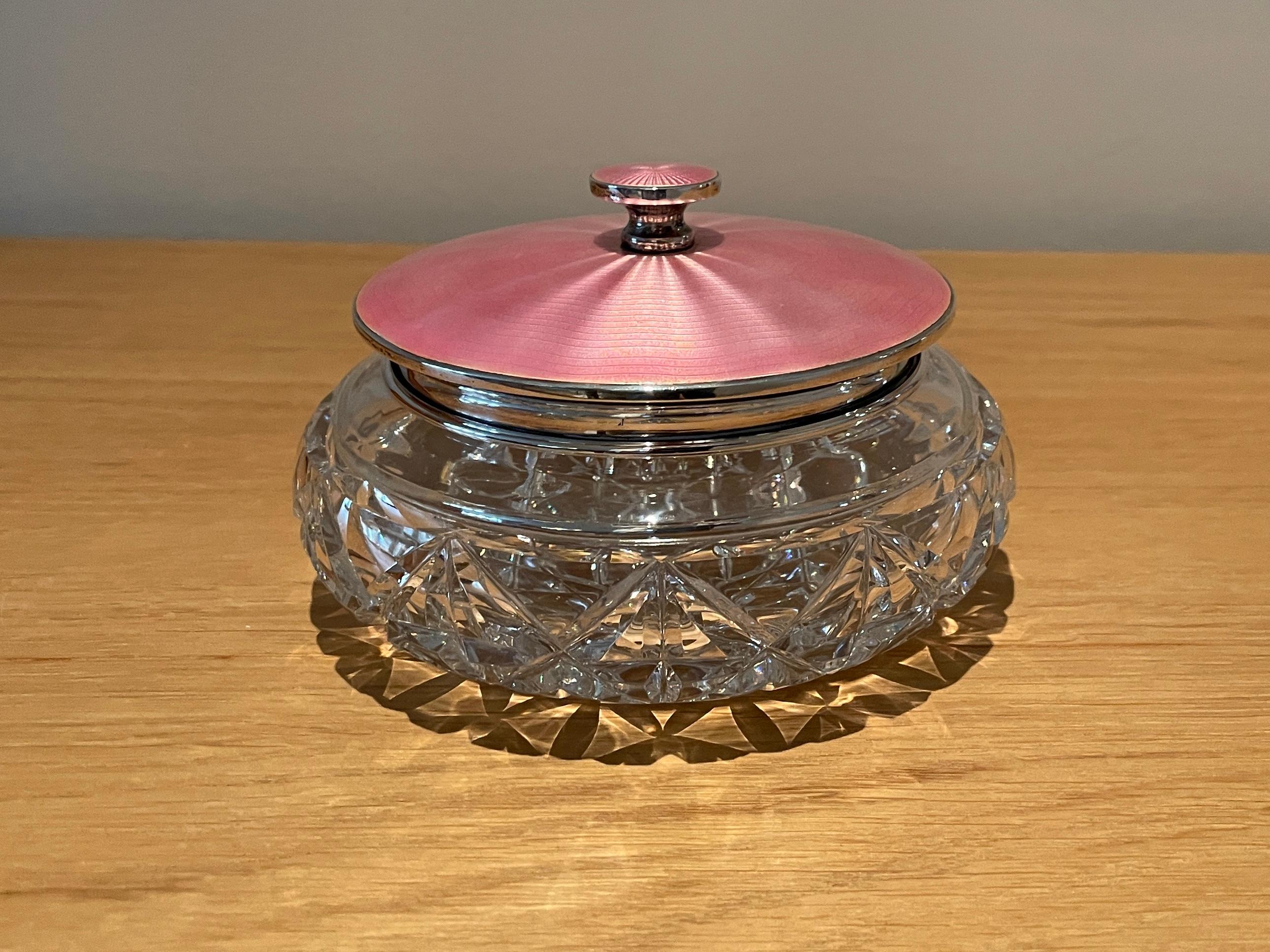 Polveriera d'epoca Art Deco Stirling in argento e smalto Birmingham 1930 In condizioni ottime in vendita a London, GB