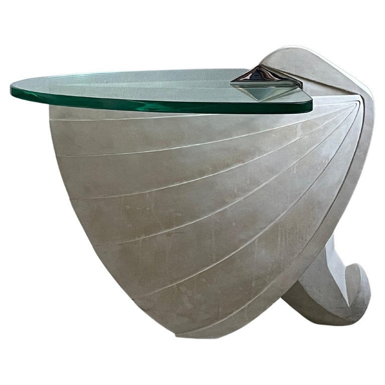 Vintage Art Deco Stone Swan End Table For Sale at 1stDibs