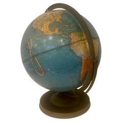 Vintage Art Deco Style 12" World Globe by Crams Imperial Rare 1960's