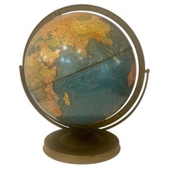 Vintage Art Deco Style 12" World Globe by Crams Imperial Rare 1960's