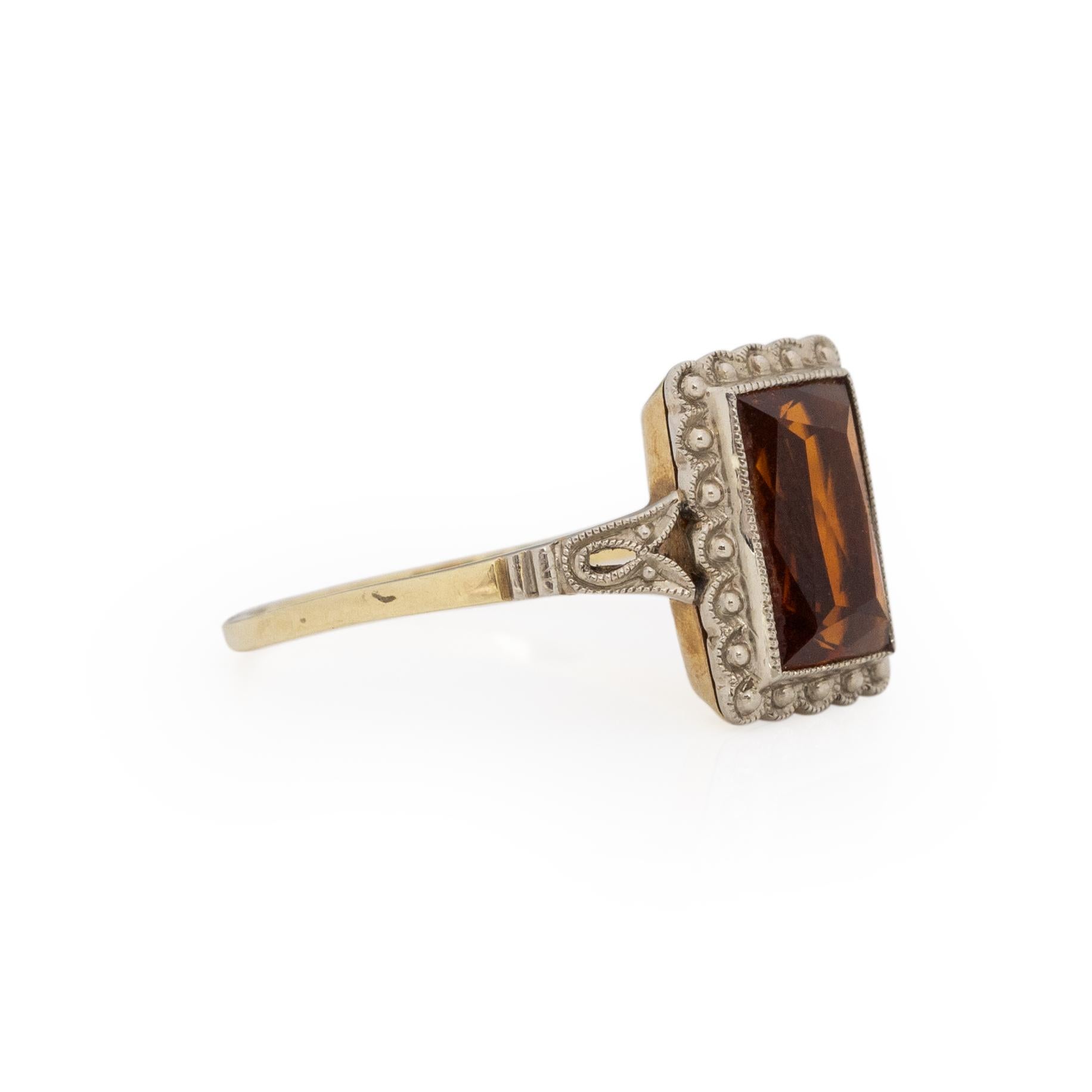 art deco citrine ring