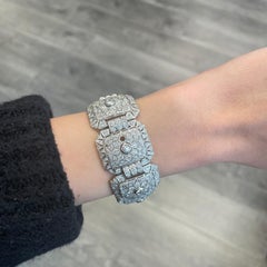 Vintage Art Deco Style 16.85ct Diamond Bracelet Platinum