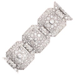 Used Art Deco Style 16.85ct Diamond Bracelet Platinum