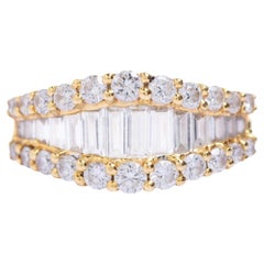 Vintage Art Deco Stil 18ct Gold Diamant Pave Ring