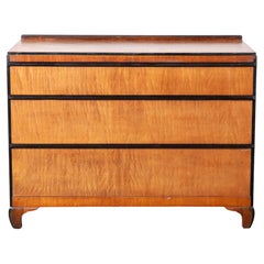 Commode à 3 tiroirs de style Art déco vintage avec détails ébénisés