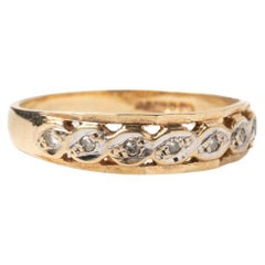 Vintage-Ring im Art-Déco-Stil mit 9 Karat Diamanten und Platin