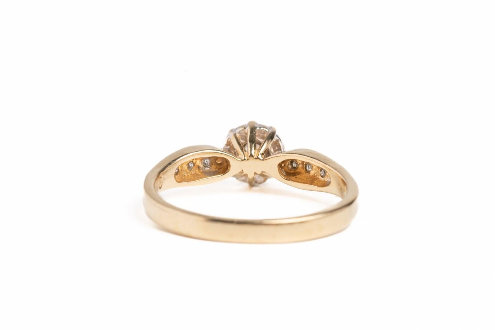 Art Deco Vintage 9ct Gold Diamond Ring For Sale