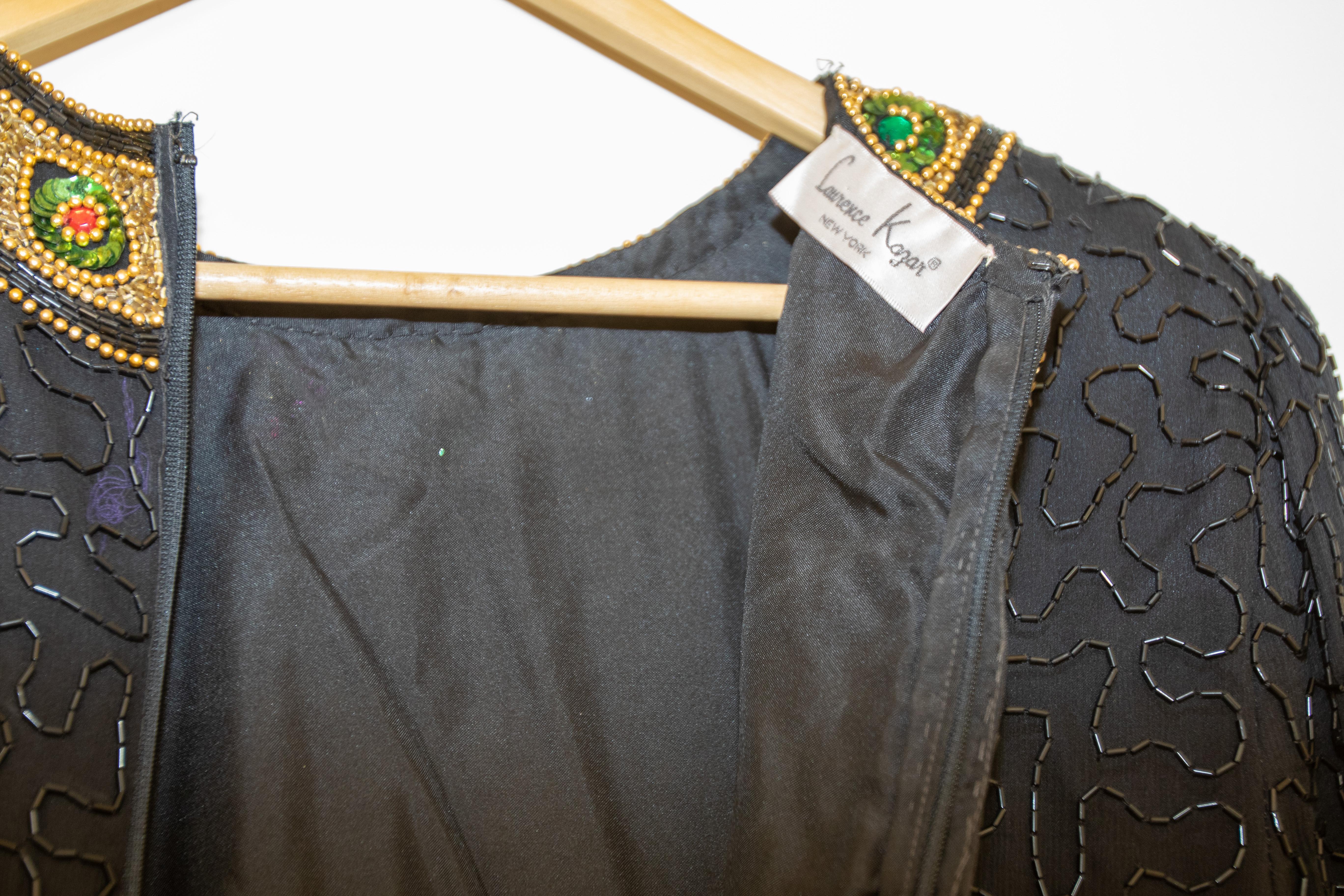Mini robe perlée noire et dorée de style Art déco vintage en vente 15