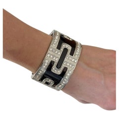 Pulsera vintage de esmalte negro estilo Art Déco