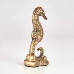 Vintage Art Deco Style Brass Seahorse Sculpture