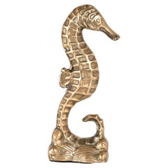 Sculpture de cheval de mer vintage en laiton de style Art déco