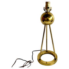 Vintage Art Deco Style Brass Tripod Lamp After Walter von Nessen