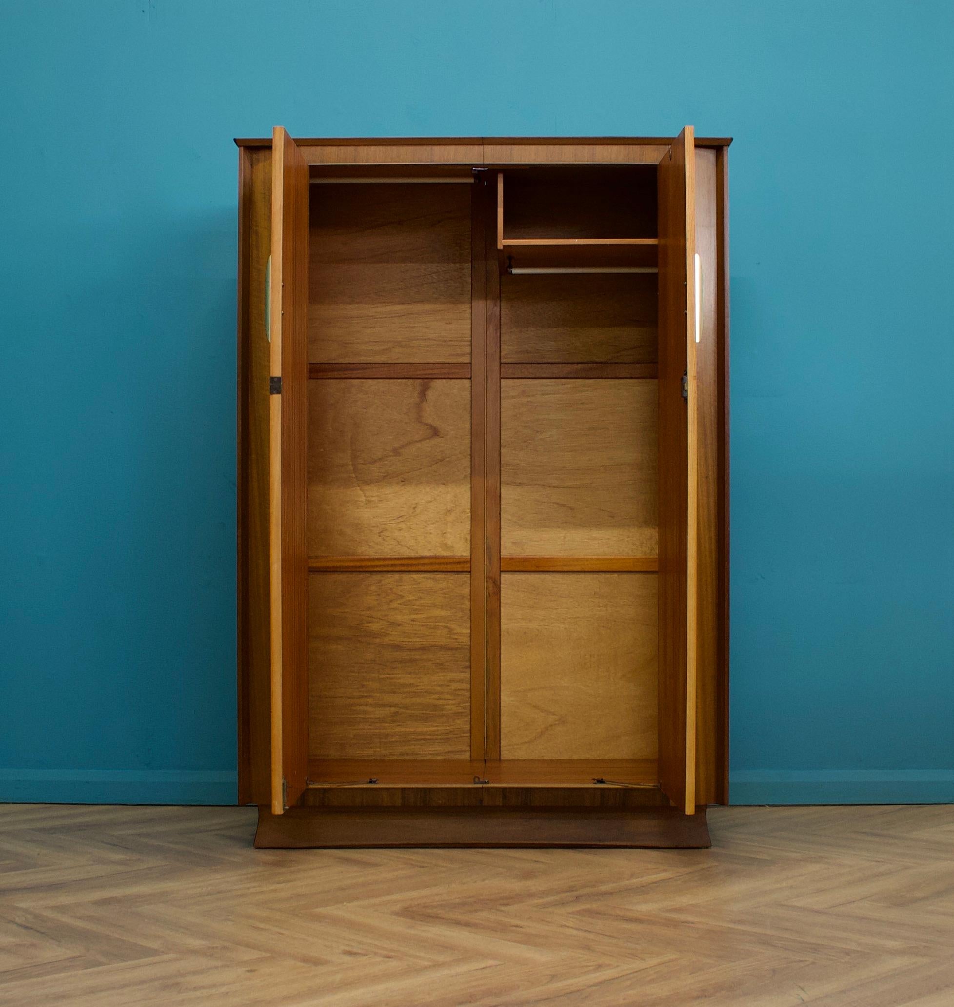 Wood Vintage Art Deco Style Burr Walnut  Wardrobe, 1950s