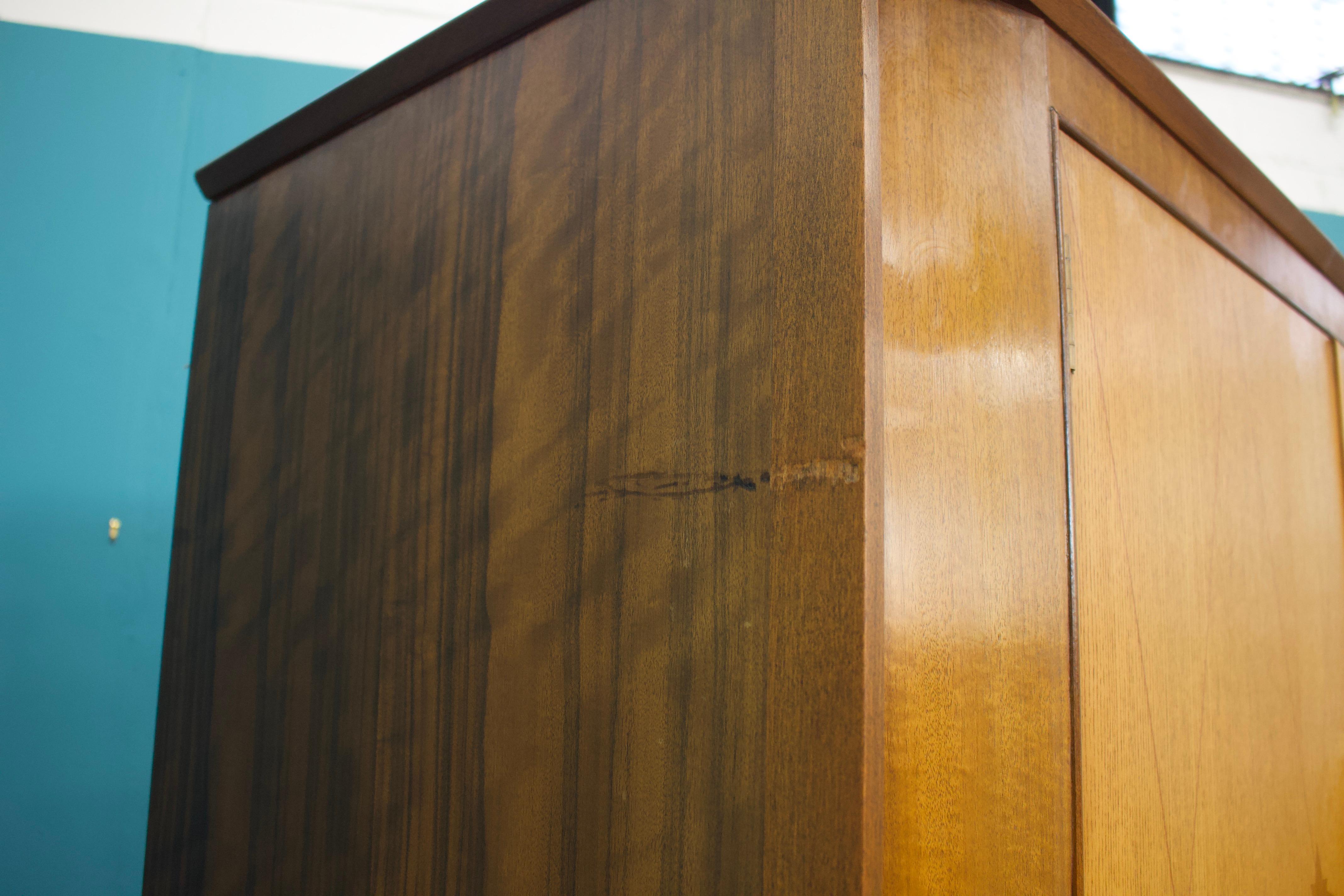 Vintage Art Deco Style Burr Walnut  Wardrobe, 1950s 2