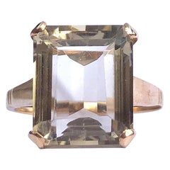 Vintage Art Deco Style Citrine and 9 Carat Gold Ring