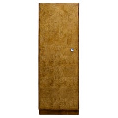 Vintage Art Deco Style Compact Birch Wardrobe, 1950s