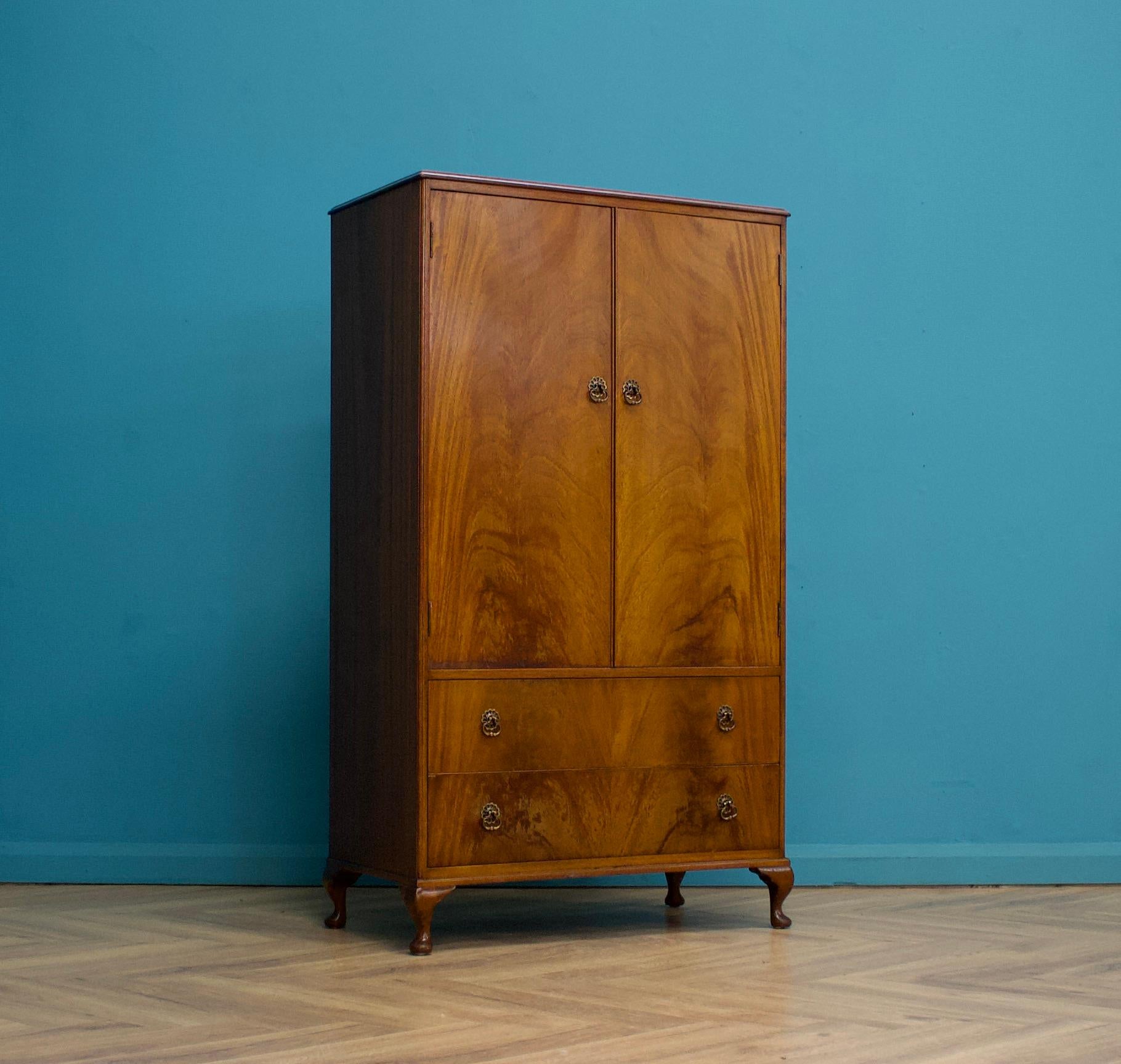 Veneer Vintage Art Deco Style Compactum Wardrobe, 1950s
