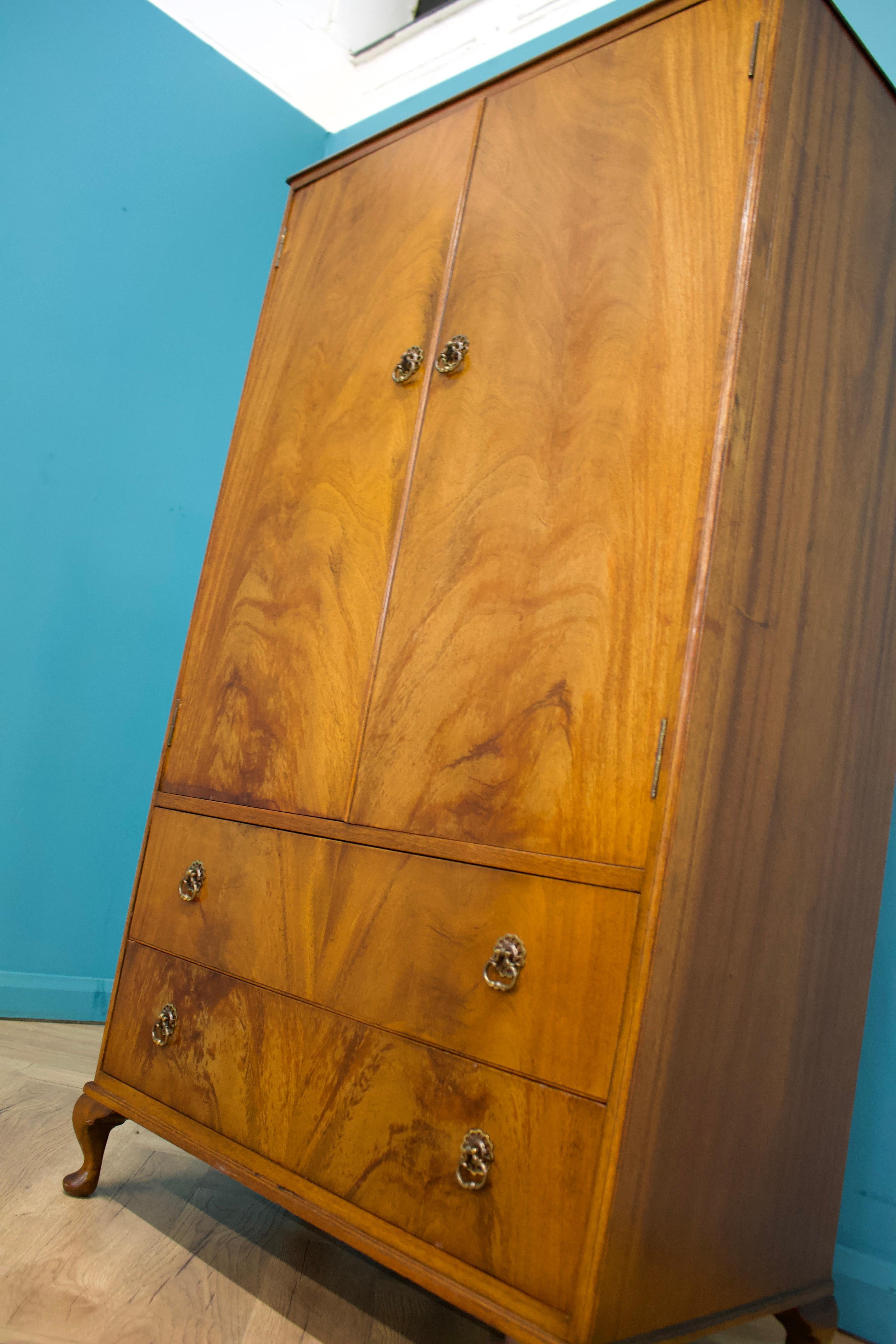 Vintage Art Deco Style Compactum Wardrobe, 1950s In Good Condition In South Shields, GB