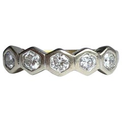 Vintage Art Deco Style Diamond and 18 Carat Gold Five-Stone Ring