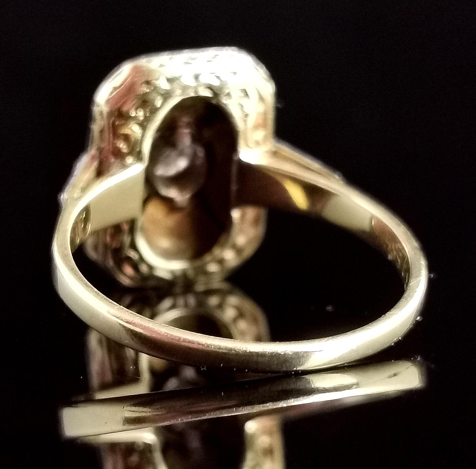 Vintage Art Deco Style Diamond Panel Ring, 14k Yellow Gold In Good Condition In NEWARK, GB