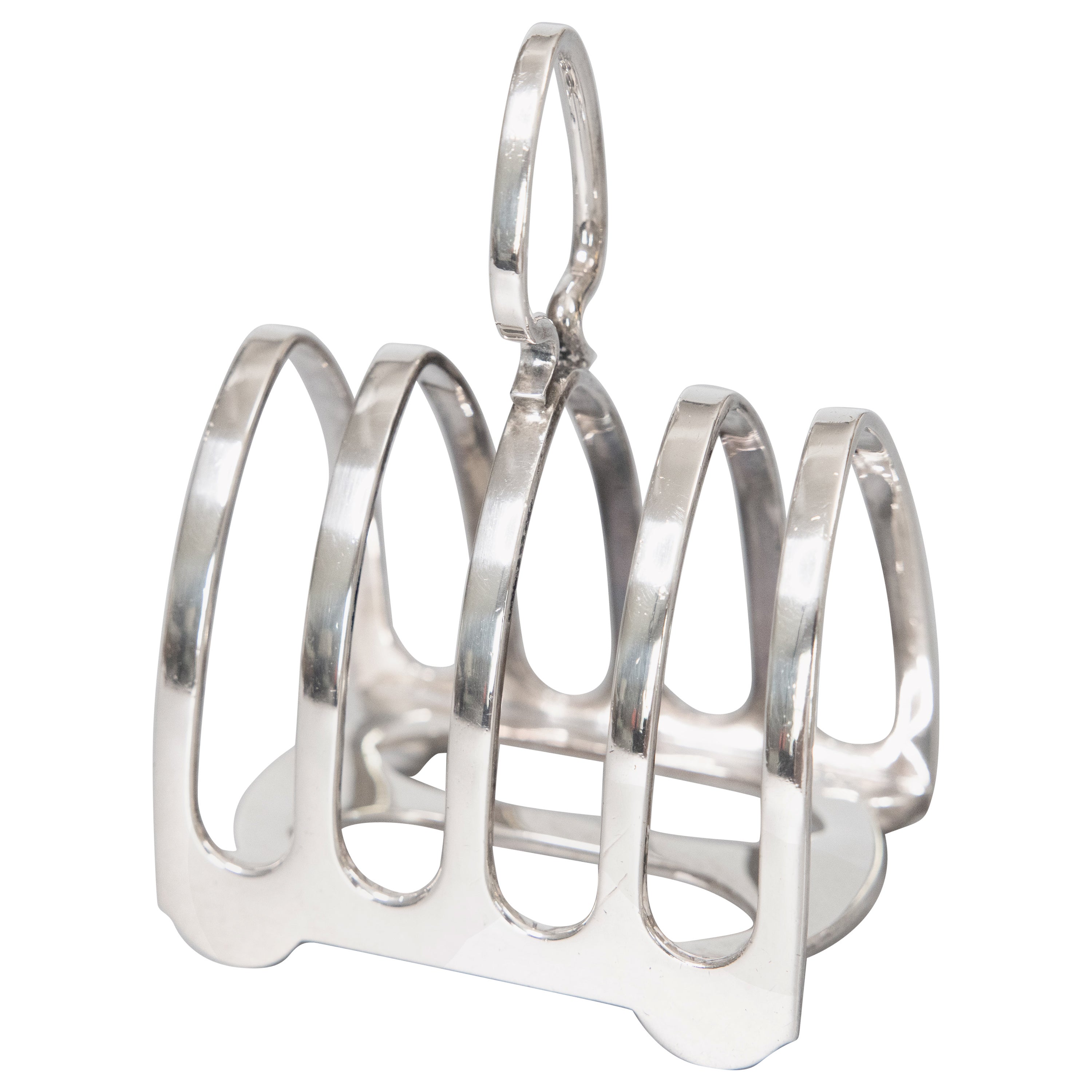 Vintage Art Deco Style English Elkington Silver Plate Toast Rack, dated 1949
