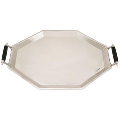 Vintage Art Deco Style English Sterling Silver Tray by Viner's Ltd