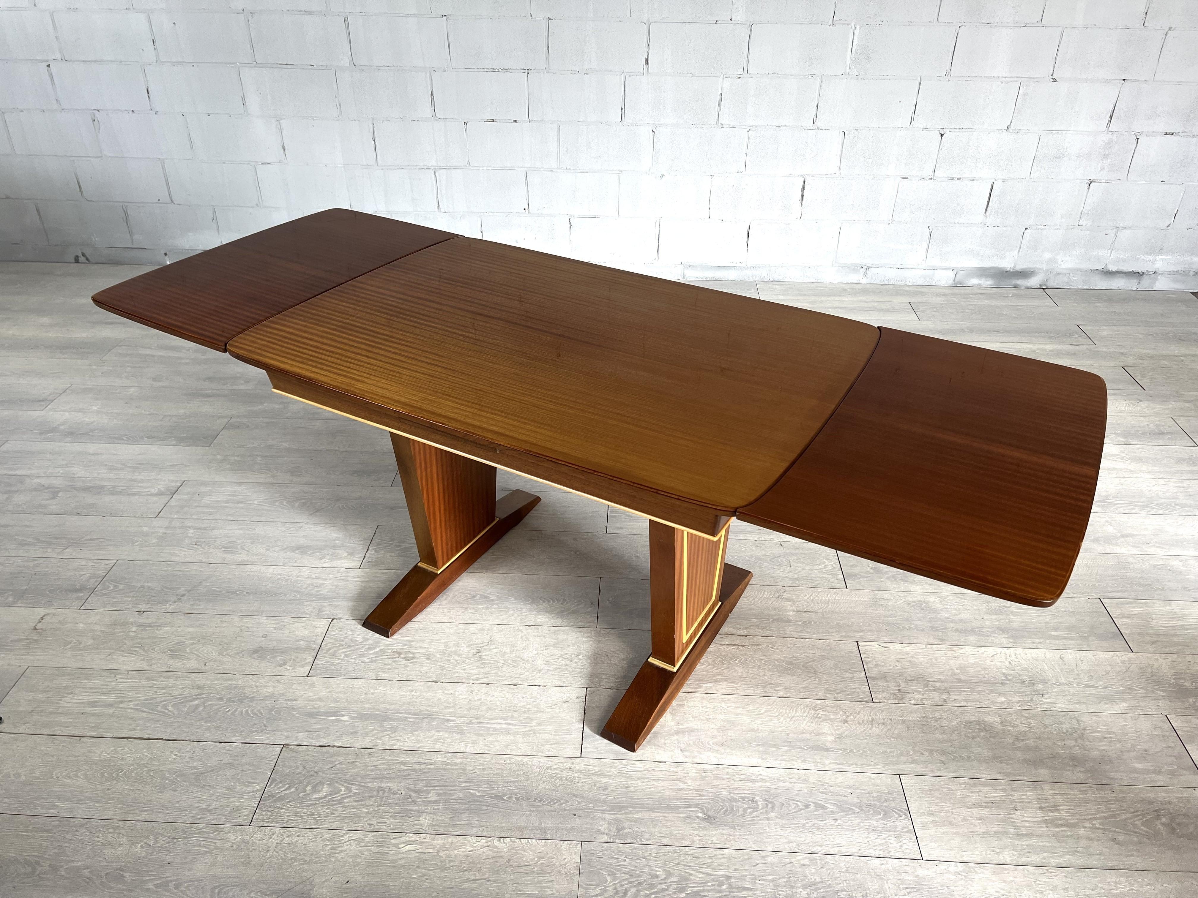 Vintage Art Deco Style Extendable Fruit Wood Dining Table 5