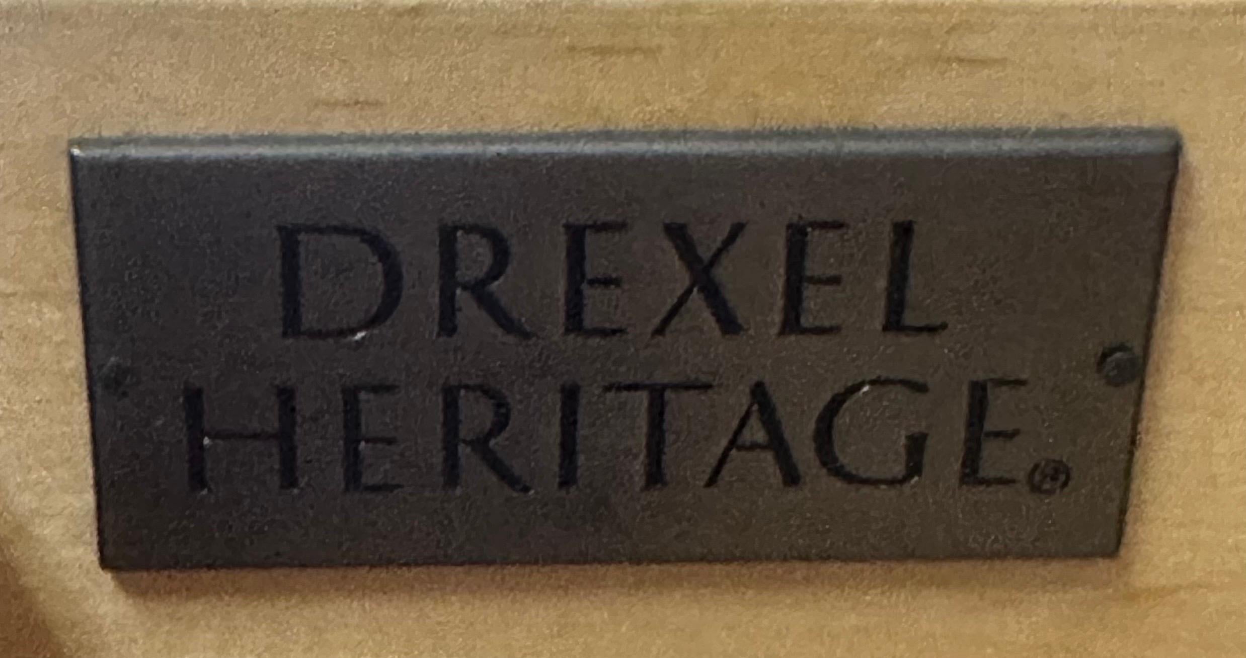 Vintage Art Deco Style Inlaid Drop Front Bar Cabinet by Drexel Heritage For Sale 3