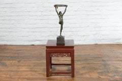 Vintage Art Deco Style Lost Wax Cast Bronze Table Lamp Depicting a Young Dancer