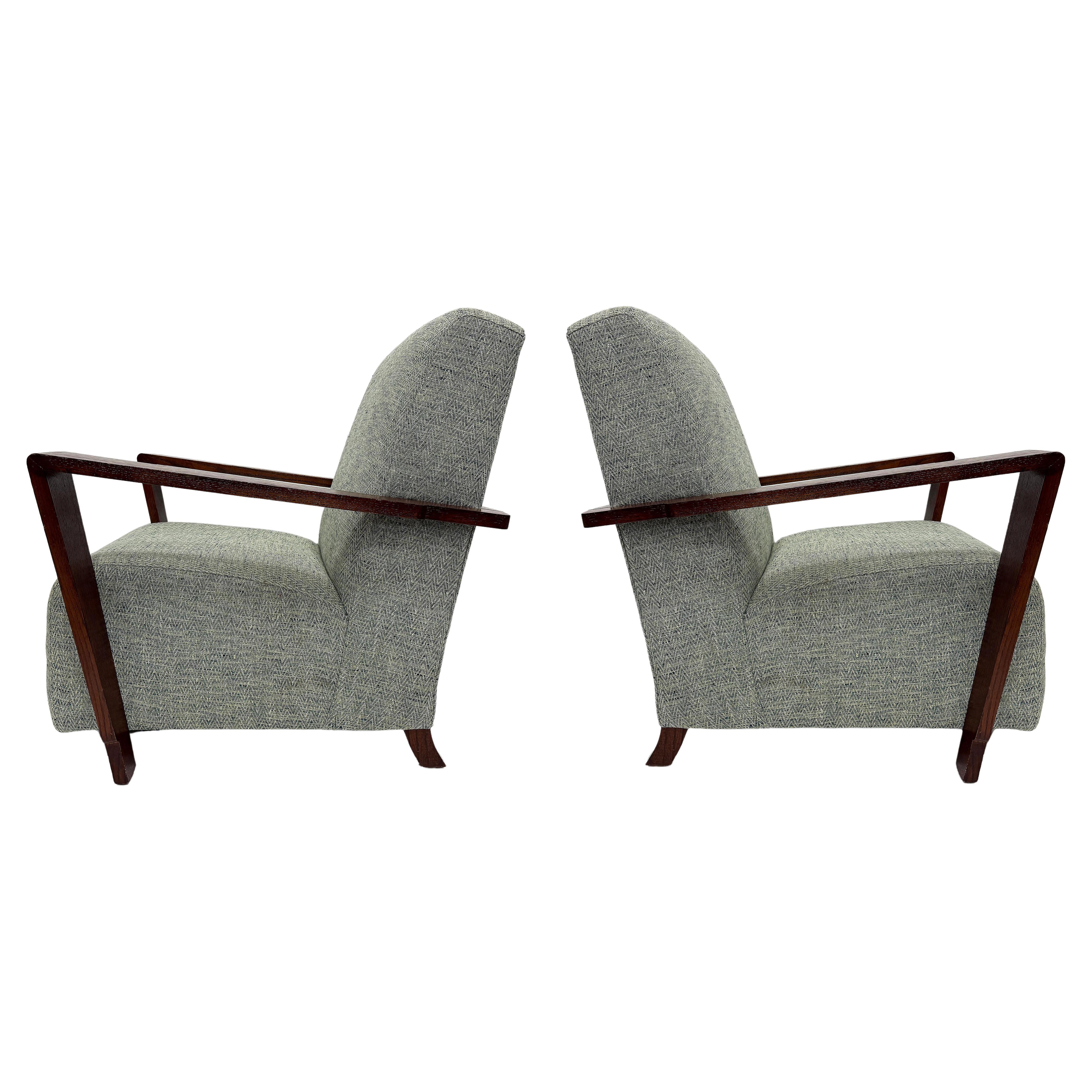 Chaises longues à profil bas de style Art of Vintage, paire en vente
