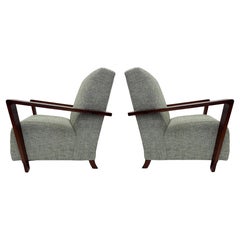Vintage Art Deco Style Low Profile Lounge Chairs, Pair