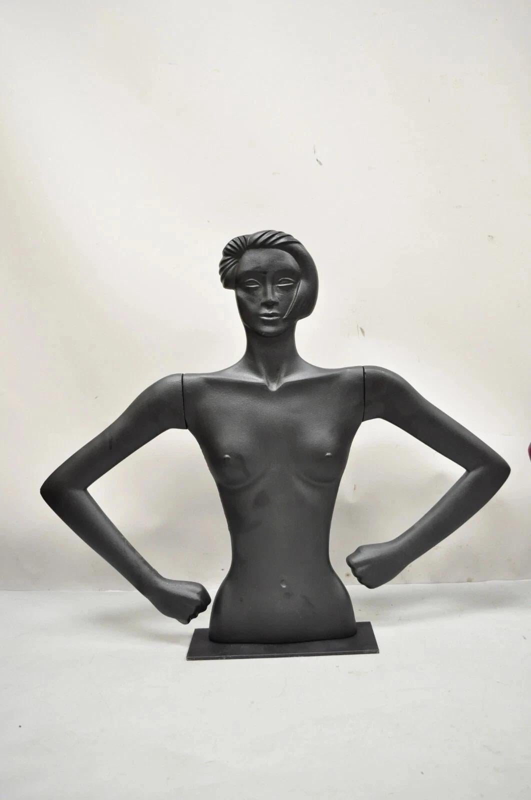 Art Déco Manichini d'arte d'epoca in stile Art Deco, coppia maschile e femminile, torso rosso e nero in vendita