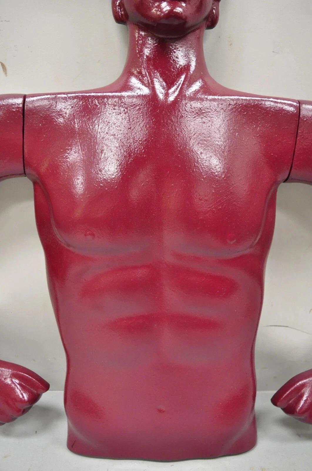 Manichini d'arte d'epoca in stile Art Deco, coppia maschile e femminile, torso rosso e nero In condizioni buone in vendita a Philadelphia, PA