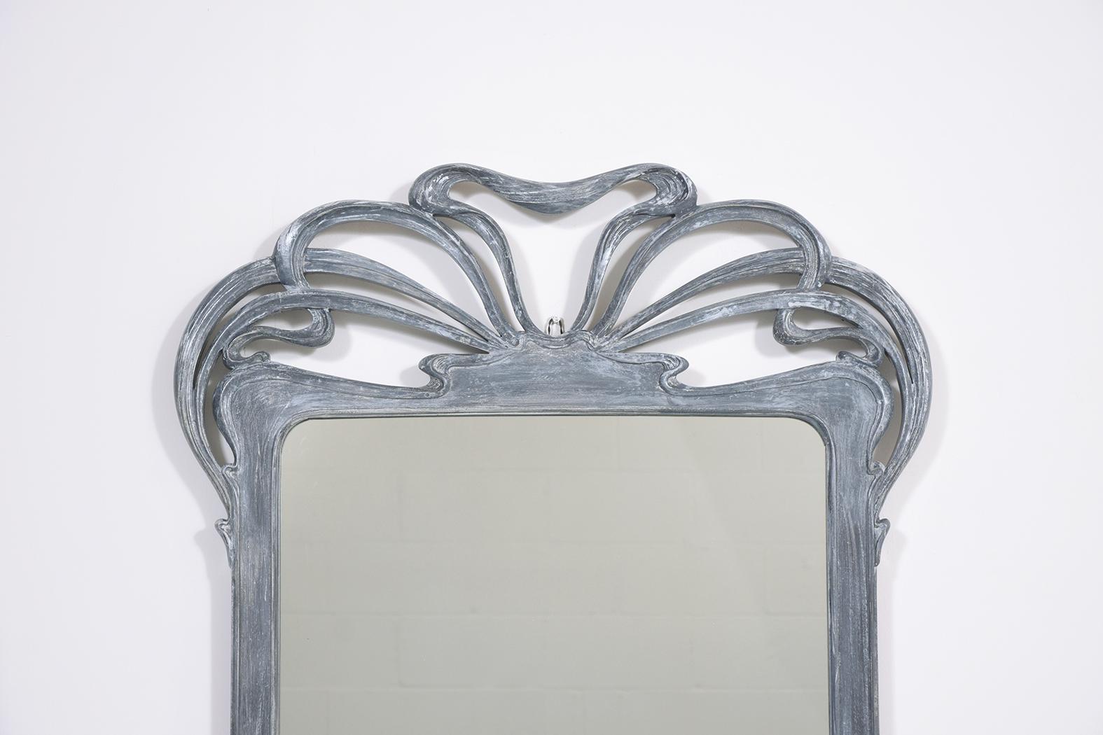 French Art Deco Style Painted Mirror
