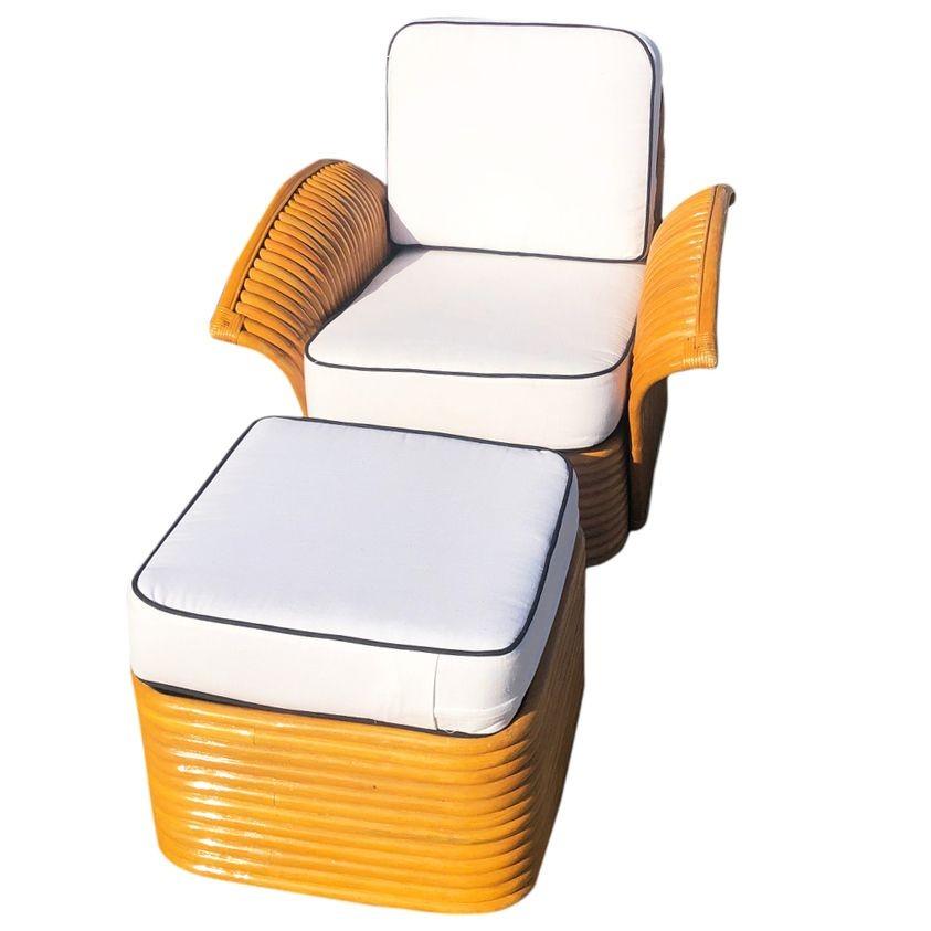 Americano Set di sedie/optano con bracci a ventaglio in rattan in stile Art-Deco vintage, 3 set disponibili in vendita