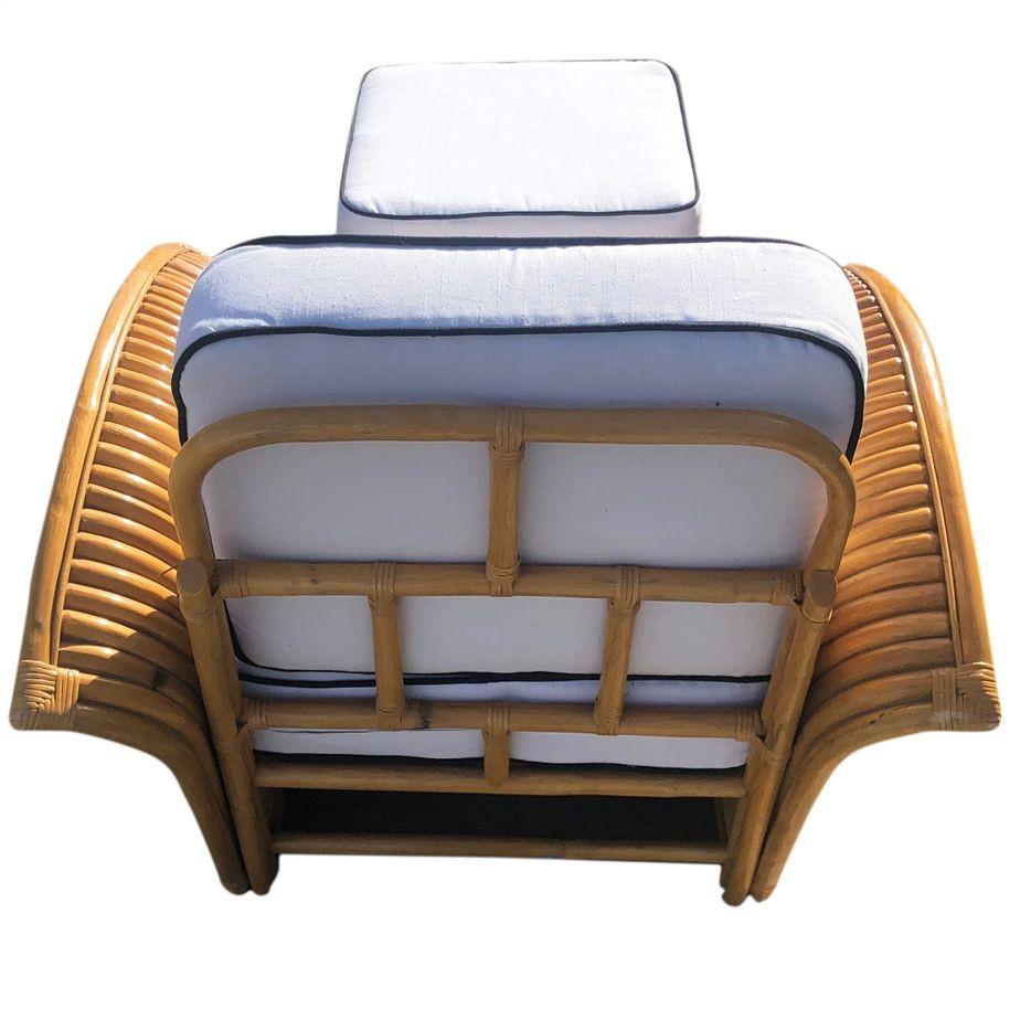 Set di sedie/optano con bracci a ventaglio in rattan in stile Art-Deco vintage, 3 set disponibili in vendita 1