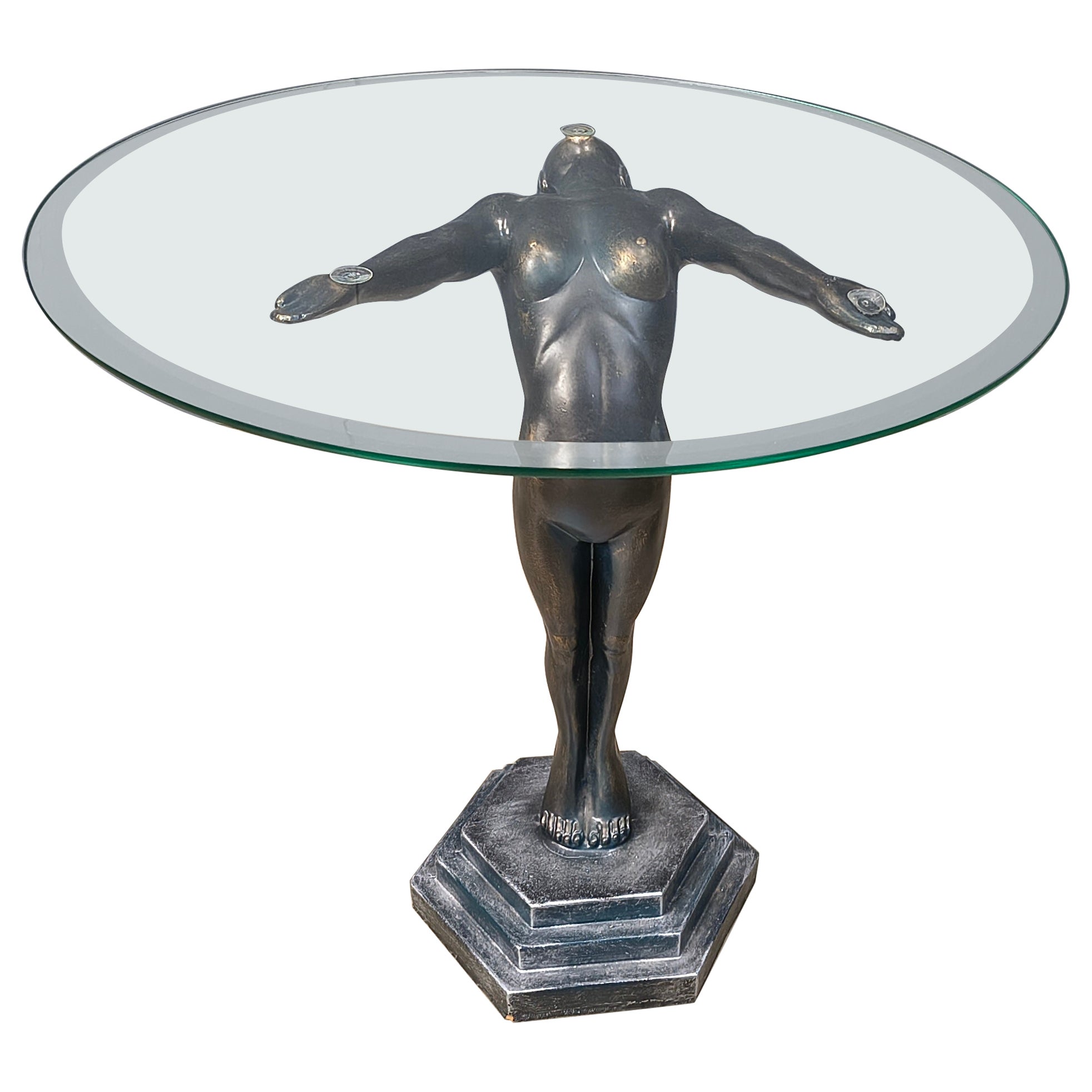 Vintage art deco style side table, 1970s