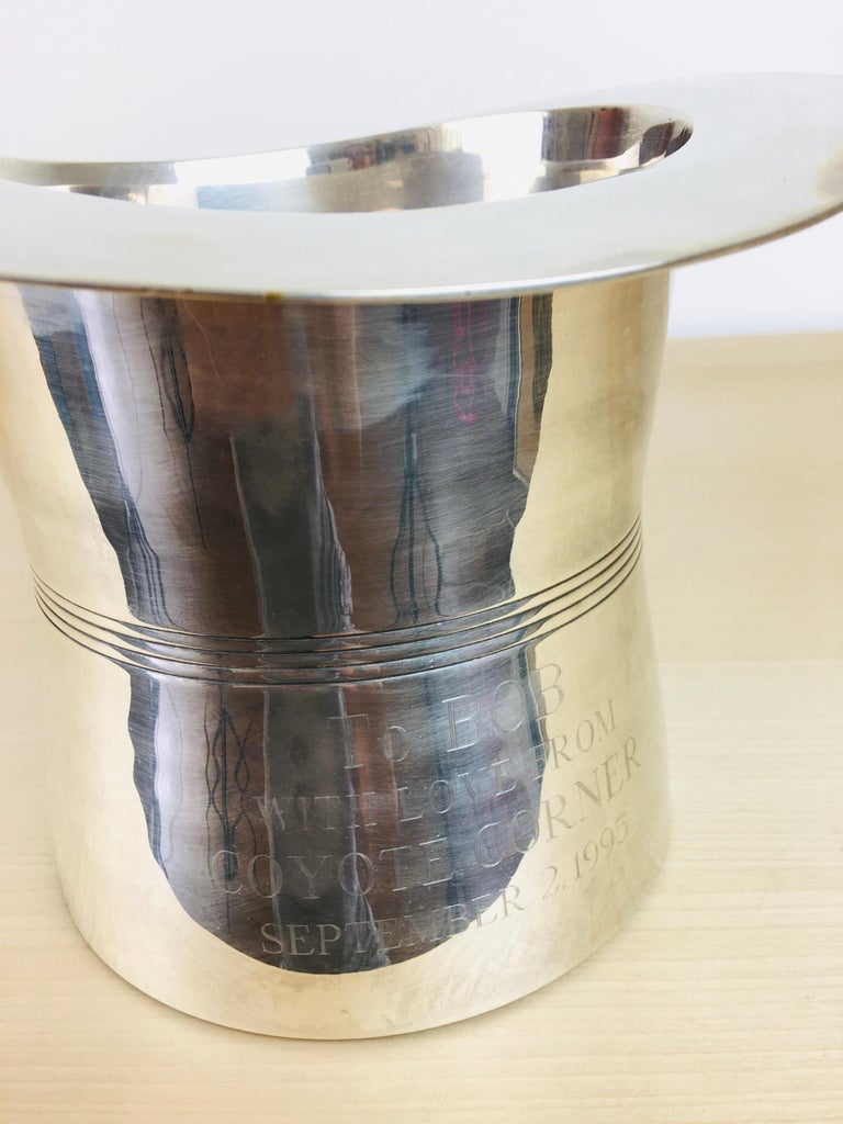 Vintage Art Deco Style Silverplated Top Hat Ice Bucket For Sale at 1stDibs