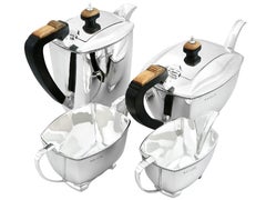 Vintage Art Deco Style Sterling Silver Four Piece Tea and Coffee Service (1967)