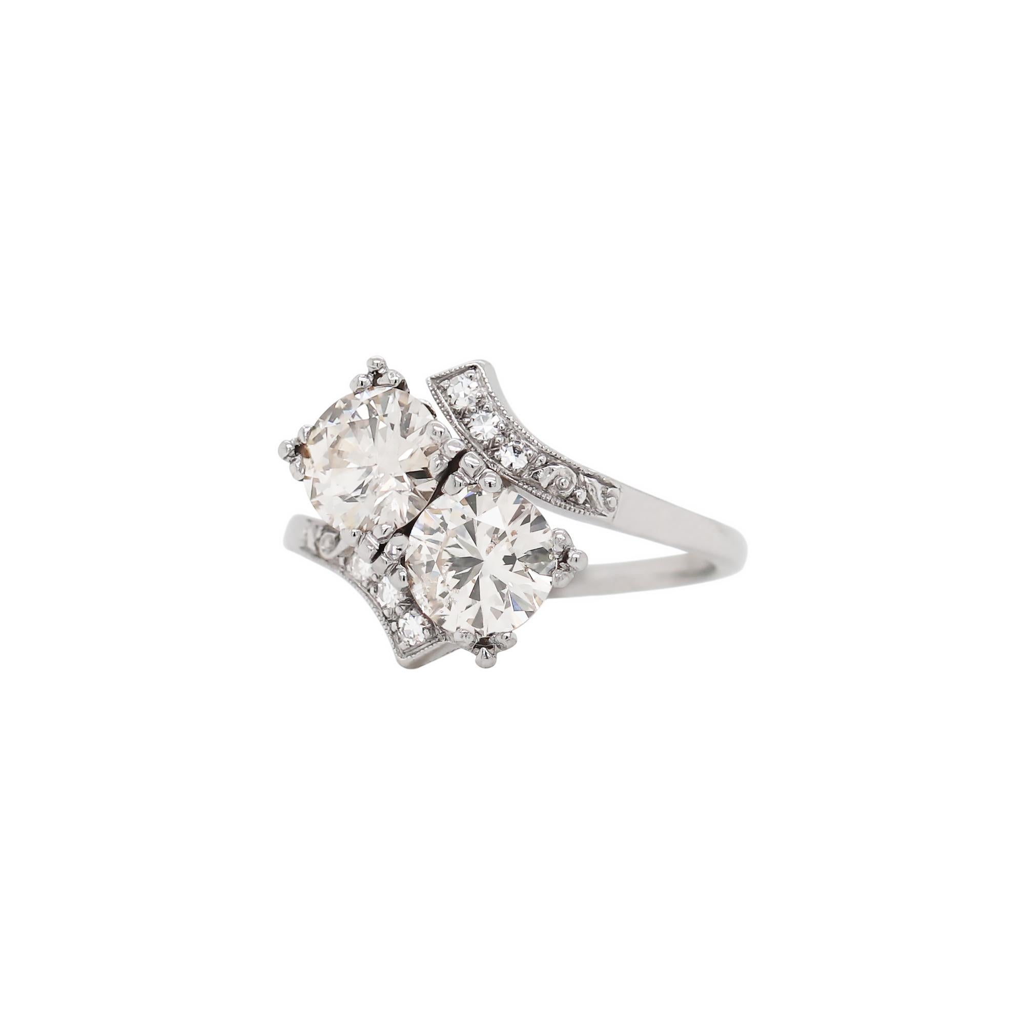 2 stone diamond rings vintage