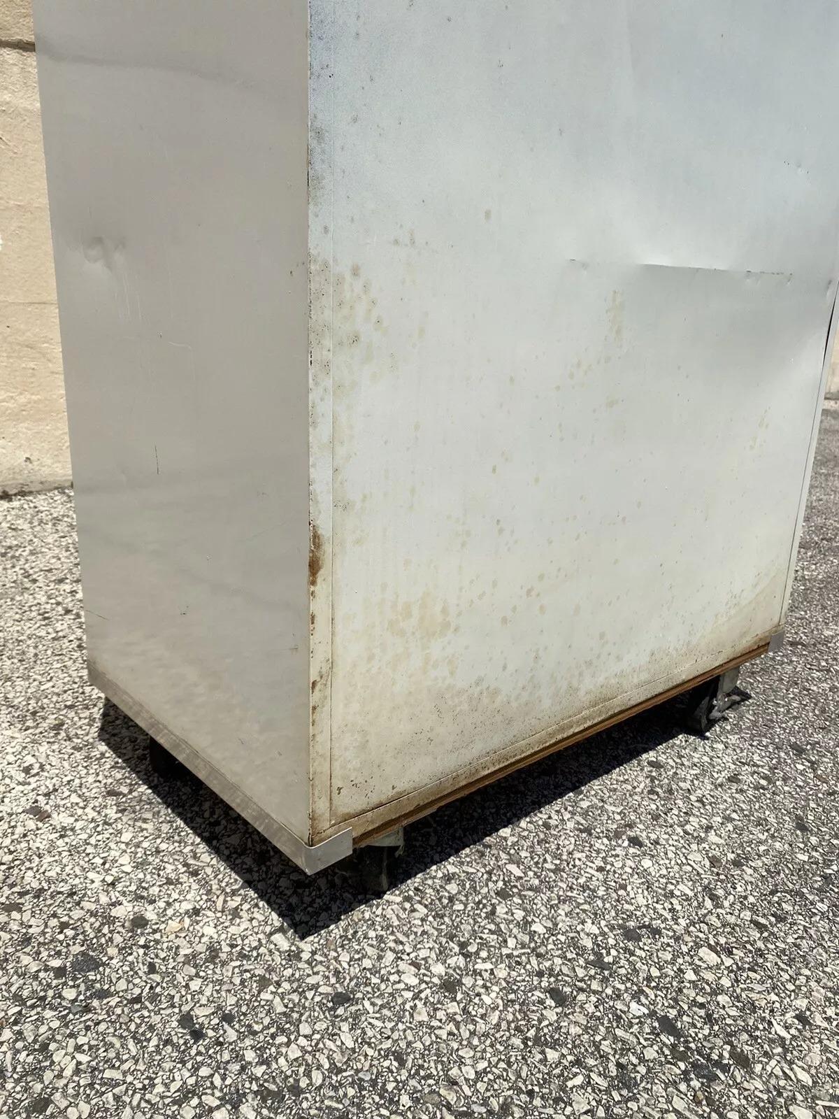 Vintage Art Deco Style White Steel Metal Kitchen Medical Dental Cabinet 1