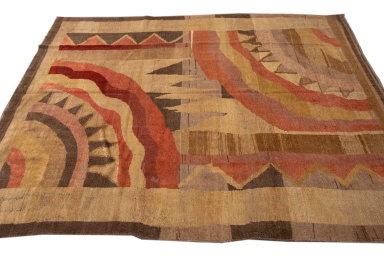 Vintage Art Deco Style Wool Rug at 1stDibs