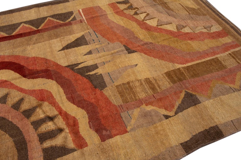 Vintage Art Deco Style Wool Rug at 1stDibs