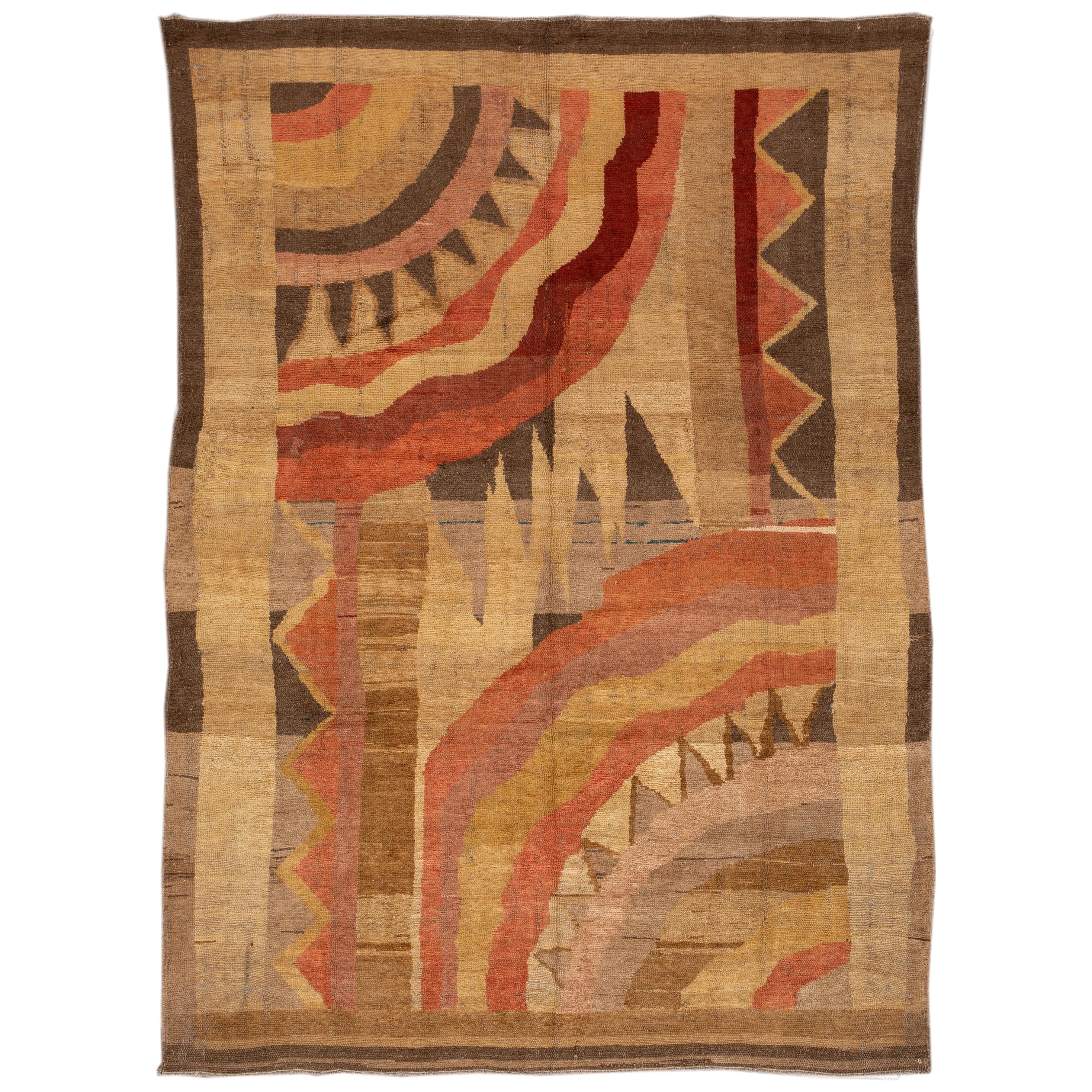 Vintage Art Deco Style Wool Rug at 1stDibs | art deco wool rug, vintage art  deco rug, vintage style wool rugs