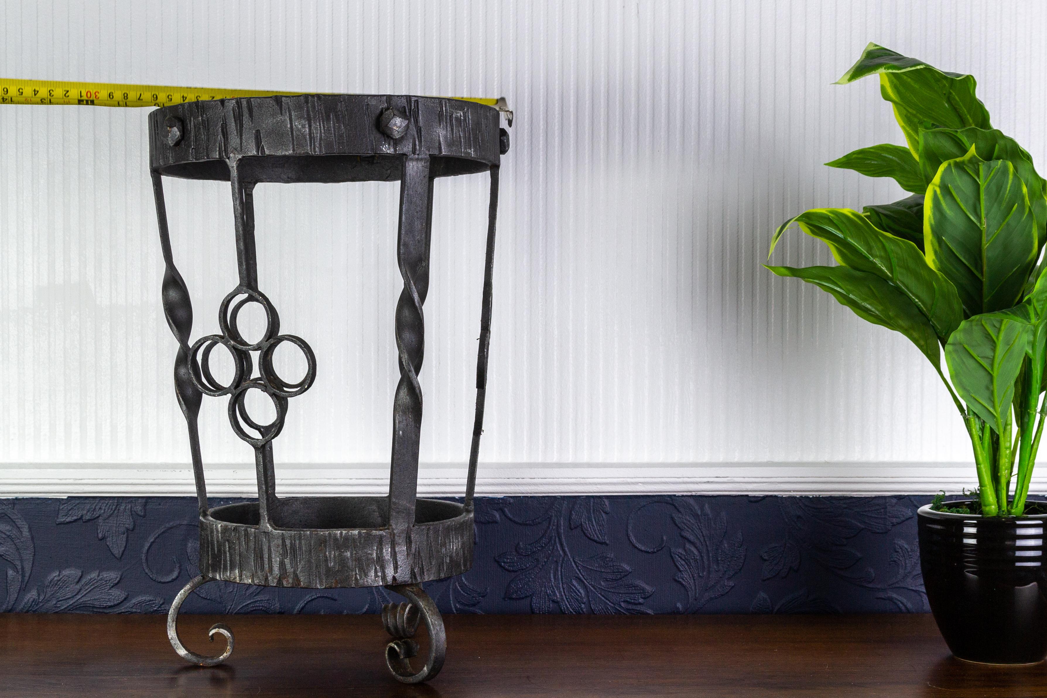 Vintage Art Deco Style Wrought Iron Umbrella Stand or Cane Holder For Sale 11